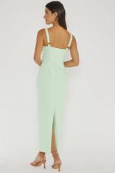 Sweet Pea Tied Bust Midi Dress Mint